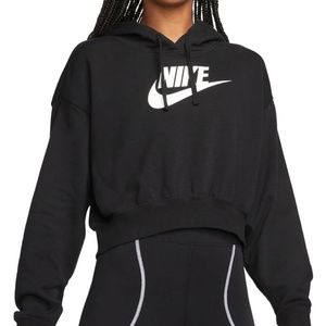 Nike Women's Club Fleece Crop Hoodie Black